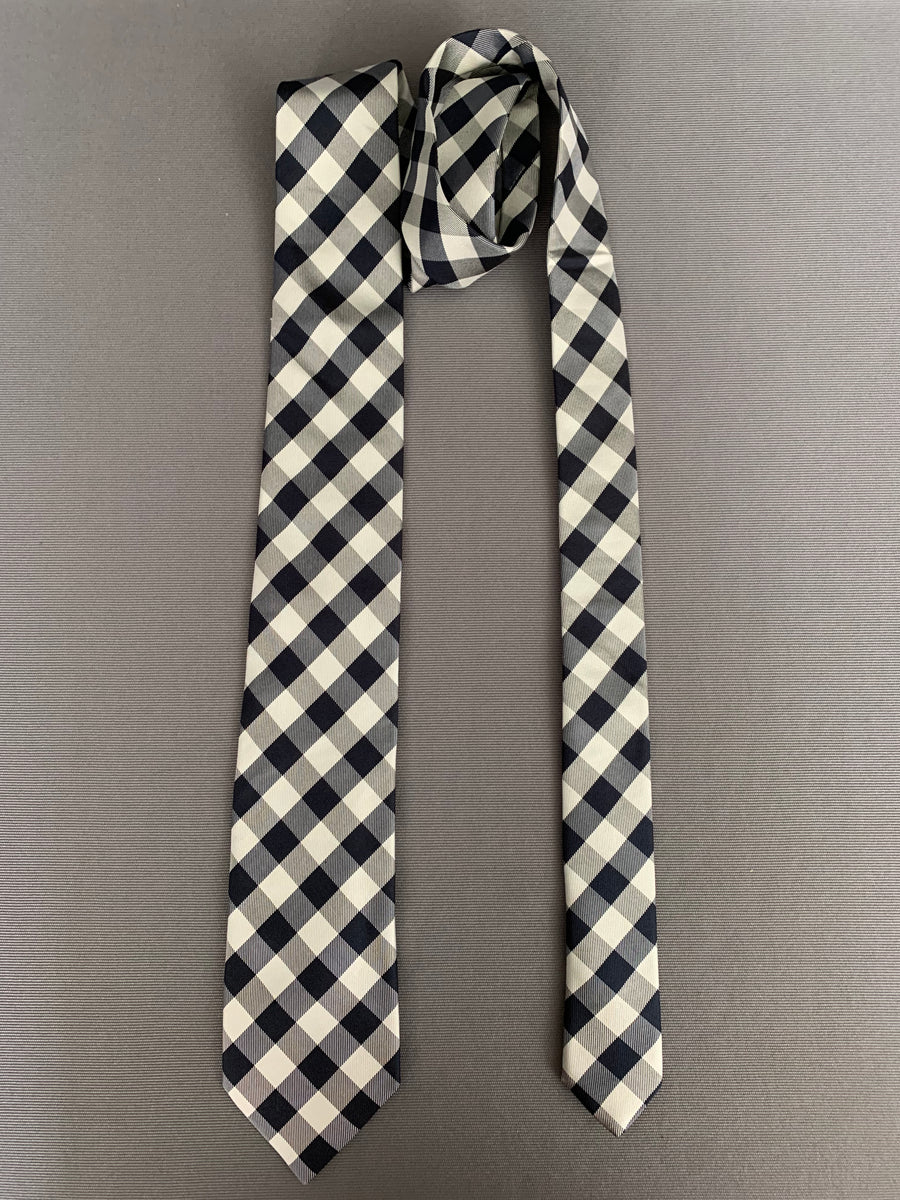 AQUASCUTUM CHECK PATTERN TIE 100 SILK Made in Italy