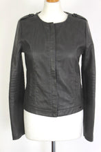 Load image into Gallery viewer, IKKS Ladies Grey High Quality Faux LEATHER JACKET - Size Medium - M
