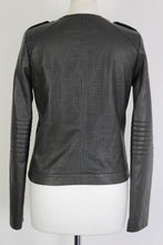 Load image into Gallery viewer, IKKS Ladies Grey High Quality Faux LEATHER JACKET - Size Medium - M
