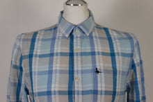Load image into Gallery viewer, JACK WILLS Mens Blue Checked Long Sleeved SHIRT - Size Small - S
