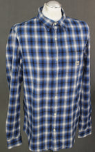 Load image into Gallery viewer, RALPH LAUREN Mens Blue Check Pattern Long Sleeved SHIRT Size Large - L
