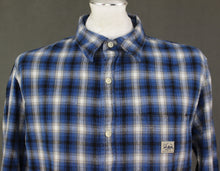 Load image into Gallery viewer, RALPH LAUREN Mens Blue Check Pattern Long Sleeved SHIRT Size Large - L

