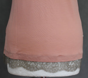 SPORTMAX CODE Ladies Dusty Pink LACE DETAIL TOP - Size UK S - Small