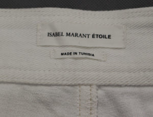 ISABEL MARANT ÉTOILE High Waist Ivory Straight Capri JEANS Size FR 34 - UK 6
