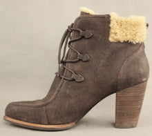 Load image into Gallery viewer, UGG AUSTRALIA Brown High Heel Sheepskin Trimmed Ankle BOOTS - Size EU 41 - UK 8.5 - US 10 - UGGS
