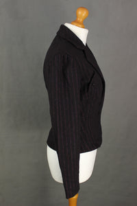 ARMAND VENTILO Ladies Purple Striped Wool Blend JACKET Size FR 38 - UK 10 - IT 42