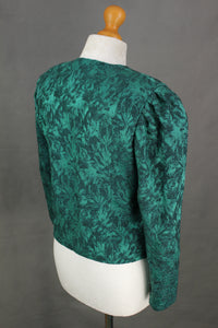 Vintage CHRISTIAN DIOR Coordonnés Green Silk Blend JACKET Size FR 38 UK 10