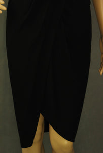 HELMUT LANG Ladies Crossover Drape Sleeveless Black DRESS - Size Small S