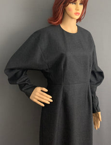 CÉLINE DRESS - Grey Wool & Cashmere - Women's Size FR 42 - UK 14 - IT 46 - Large
