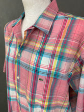 Load image into Gallery viewer, LACOSTE Mens Pink Check Pattern SHIRT Lacoste Size 44 - XL Extra Large
