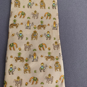 SALVATORE FERRAGAMO TIE - 100% SILK - DOMESTICATED SAFARI - Made in Italy