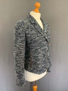 ARMANI JACKET - Blue Wool Blend - Women's Size IT 44 - UK 12