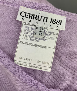 CERRUTI SHORT SLEEVED JUMPER TOP - Silk & Virgin Wool Blend - Women's Size IT 44 - UK 12 - M Medium