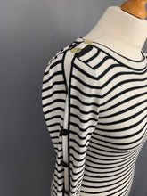 Load image into Gallery viewer, ARMANI STRIPED BUTTON SHOULDER DRESS - Women&#39;s Size Medium M
