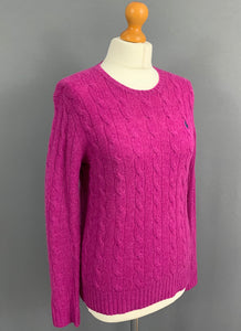 RALPH LAUREN CABLE KNIT JUMPER - CASHMERE BLEND - Women's Size Small S