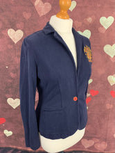 Load image into Gallery viewer, JOULES Navy HARRIET Coat of Arms JERSEY BLAZER / JACKET Size UK 10 Small S
