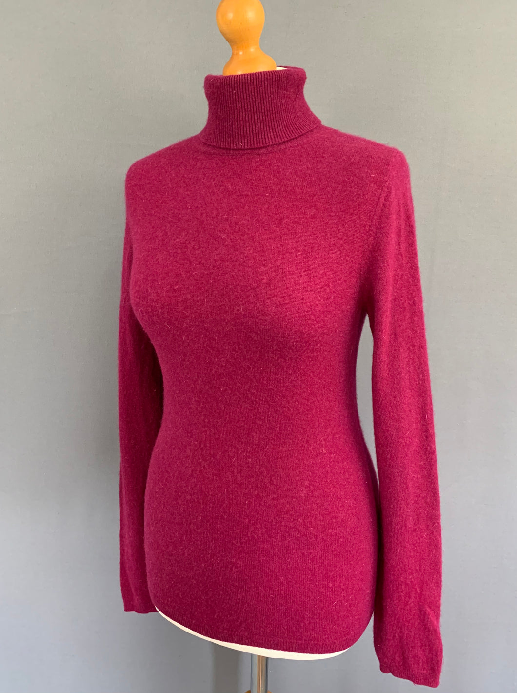 JOHN LEWIS 100% CASHMERE JUMPER - High Neck - Size UK 10 - S Small