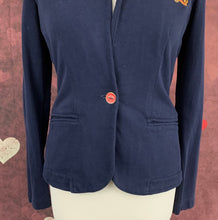 Load image into Gallery viewer, JOULES Navy HARRIET Coat of Arms JERSEY BLAZER / JACKET Size UK 10 Small S
