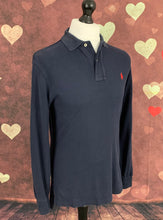 Load image into Gallery viewer, POLO RALPH LAUREN Mens Navy Blue Long Sleeved POLO SHIRT Size S Small
