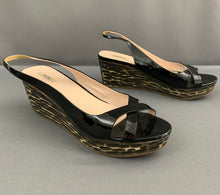 Load image into Gallery viewer, MIU MIU SLINGBACK PLATFORM WEDGES - Women&#39;s Shoe Size 39 - UK 6
