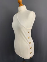 Load image into Gallery viewer, BALMAIN Paris WHITE TOP - Single Shoulder - Women&#39;s Size FR 40 - UK 12
