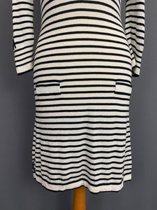 ARMANI STRIPED BUTTON SHOULDER DRESS - Women's Size Medium M