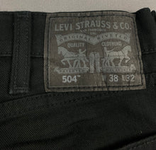 Load image into Gallery viewer, LEVI&#39;S 504 JEANS - Black Denim - Size Waist 38&quot; - Leg 30&quot; - LEVIS LEVI STRAUSS &amp; Co
