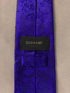 DUCHAMP London 100% Silk Floral Pattern TIE - Made in England