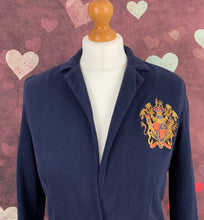 Load image into Gallery viewer, JOULES Navy HARRIET Coat of Arms JERSEY BLAZER / JACKET Size UK 10 Small S
