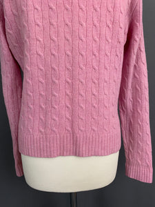 RALPH LAUREN CABLE KNIT JUMPER - 100% LAMBS WOOL - Women's Size XL - Extra Large