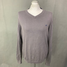 Load image into Gallery viewer, FYNCH-HATTON Mens Grey SUPIMA COTTON JUMPER Size Large L
