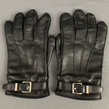 Load image into Gallery viewer, PRADA Women&#39;s Black LEATHER GLOVES Size 8
