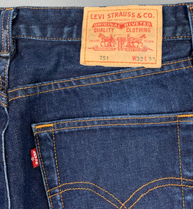 LEVI'S 751 JEANS - Blue Denim - Mens Size Waist 32" Leg 32" LEVIS LEVI STRAUSS & Co