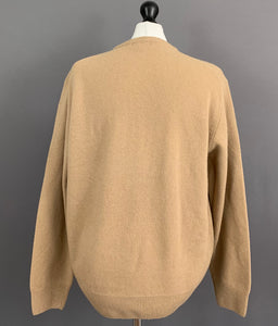 GANT 100% LAMBSWOOL JUMPER - Mens Size L Large - Light Brown Lambs Wool