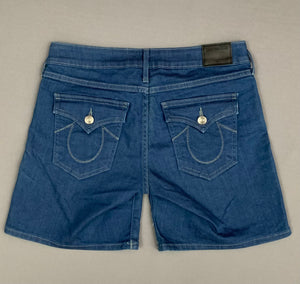 TRUE RELIGION CASSIE SHORTS - Blue Denim Jean Shorts - Women's Size Waist 26"