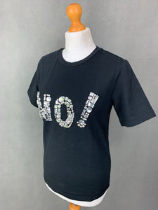 MO&Co Ladies Black NO! T-SHIRT Size XS - TEE TSHIRT - MO & Co