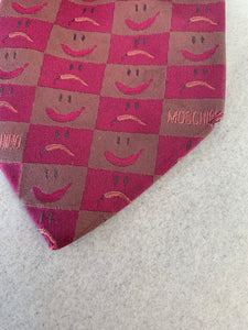 MOSCHINO FACES TIE - 100% SILK - Made in Italy