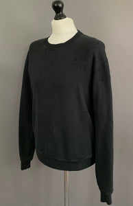 THE KOOPLES DISTRESSED JUMPER / BLACK SWEATER - Size Small S