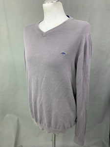 FYNCH-HATTON Mens Grey SUPIMA COTTON JUMPER Size Large L