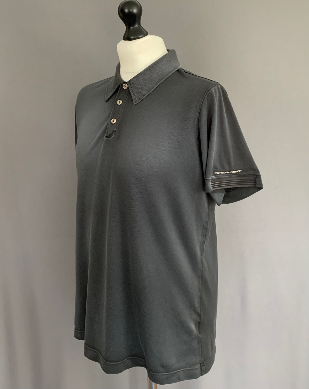 PORSCHE DESIGN POLO SHIRT - Silver Grey - Mens Size Large L