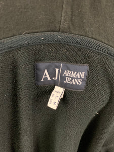 ARMANI JEANS Ladies Black Hoodie / Hooded Jacket - Size M Medium Hoody