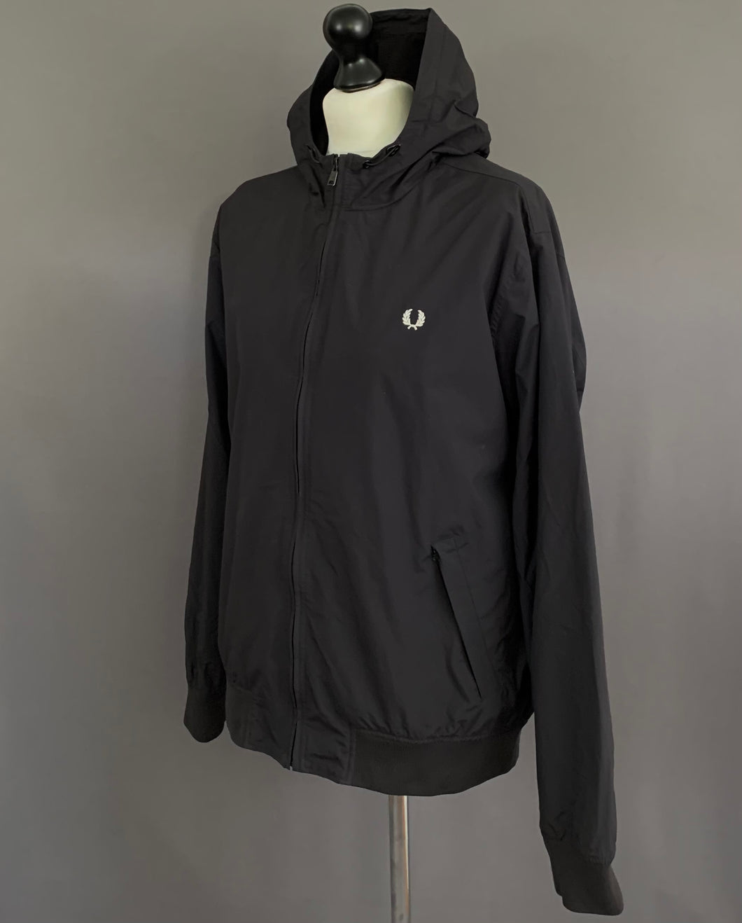 FRED PERRY BLACK COAT / JACKET - Mens Size XL - Extra Large