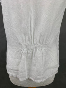 VIOLA BORGHI Women's Embroidered White Linen TOP - Size Medium M