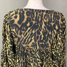 Load image into Gallery viewer, RALPH LAUREN Ladies Leopard Print Bell Sleeve SMOCK TOP Size XS Extra Small
