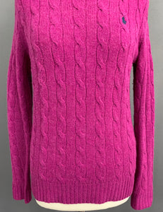 RALPH LAUREN CABLE KNIT JUMPER - CASHMERE BLEND - Women's Size Small S