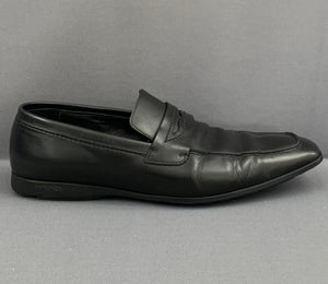 VERSACE BLACK LEATHER SHOES - Size UK 9 - EU 43 - Made in Italy