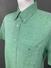 Load image into Gallery viewer, LACOSTE Mens Green Linen Blend SHIRT - Lacoste Size 40 Medium M
