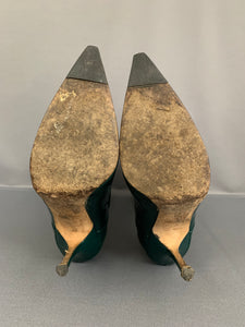 JIMMY CHOO Green Patent Leather High Heel Knee High BOOTS - Size EU 40 / UK 7