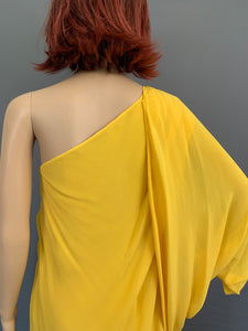 ROBERTO CAVALLI YELLOW DRESS - 100% Silk - Size IT 42 - UK 10 - S Small - Made in Italy