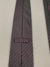 Load image into Gallery viewer, BOSS HUGO BOSS Dark Purple Striped Pattern 100% SILK TIE - Made in Italy
